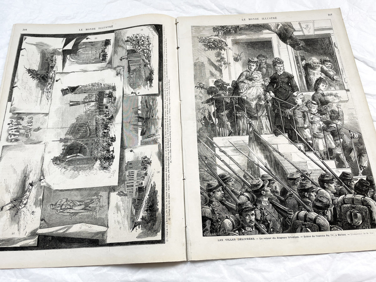 1870s - Stunning newspaper "Le monde illustré" with beautiful engravings - French newspaper from 1872 - 16 pages