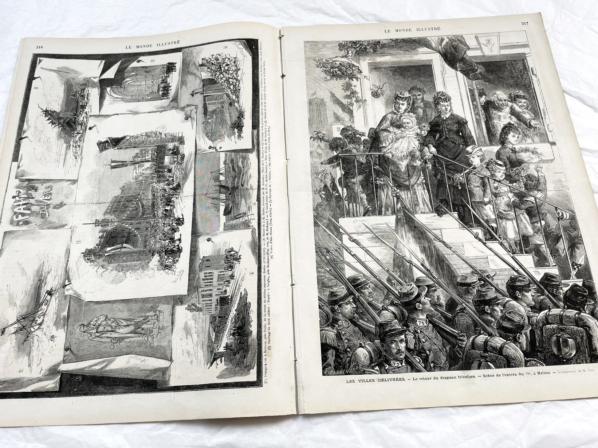 1870s - Stunning newspaper "Le monde illustré" with beautiful engravings - French newspaper from 1872 - 16 pages