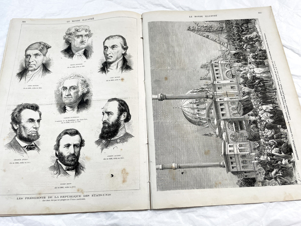1870s - Stunning newspaper "Le monde illustré" with beautiful engravings - French newspaper from 1872 - 16 pages