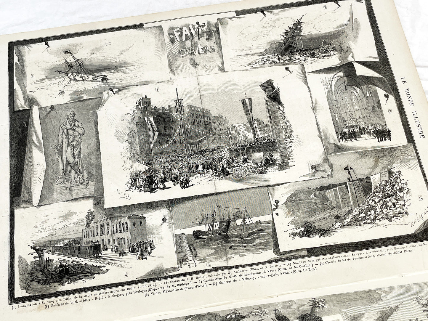 1870s - Stunning newspaper "Le monde illustré" with beautiful engravings - French newspaper from 1872 - 16 pages