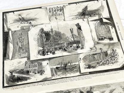 1870s - Stunning newspaper "Le monde illustré" with beautiful engravings - French newspaper from 1872 - 16 pages