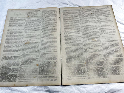 1870s - Stunning newspaper "Le monde illustré" with beautiful engravings - French newspaper from 1872 - 16 pages