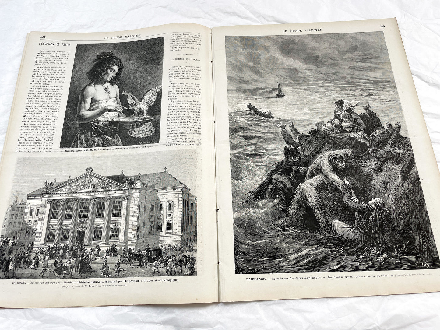 1870s - Stunning newspaper "Le monde illustré" with beautiful engravings - French newspaper from 1872 - 16 pages
