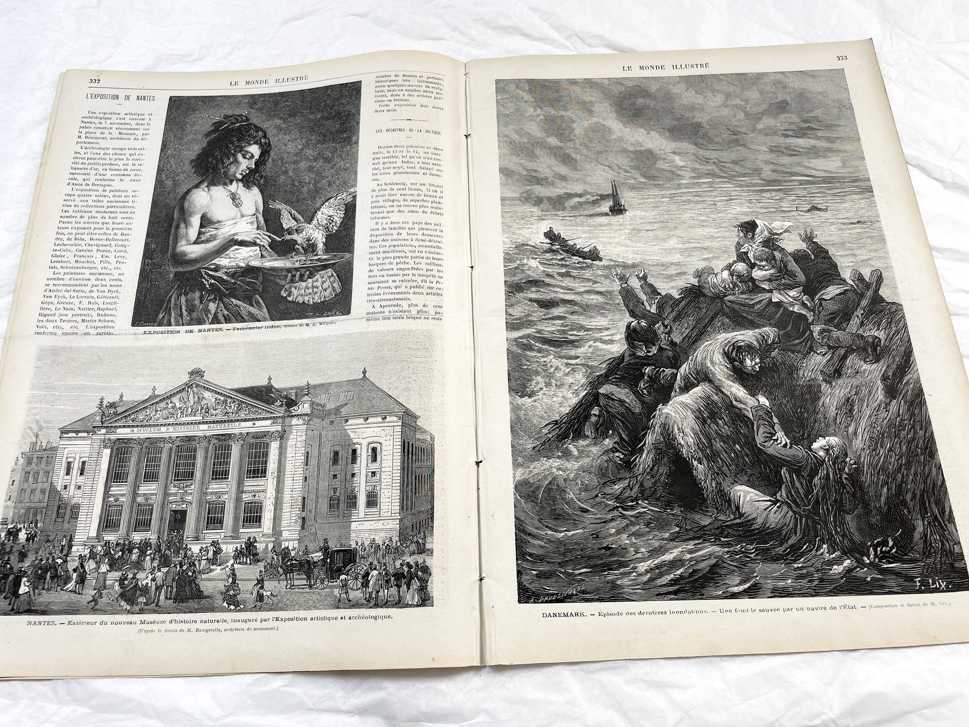 1870s - Stunning newspaper "Le monde illustré" with beautiful engravings - French newspaper from 1872 - 16 pages