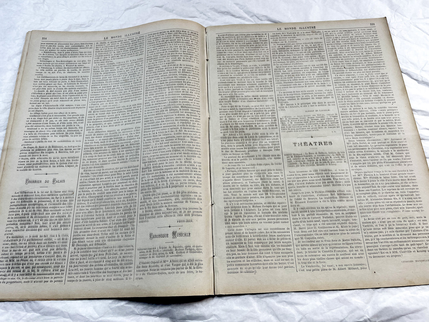 1870s - Stunning newspaper "Le monde illustré" with beautiful engravings - French newspaper from 1872 - 16 pages