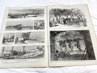1870s - Stunning newspaper "Le monde illustré" with beautiful engravings - French newspaper from 1872 - 16 pages