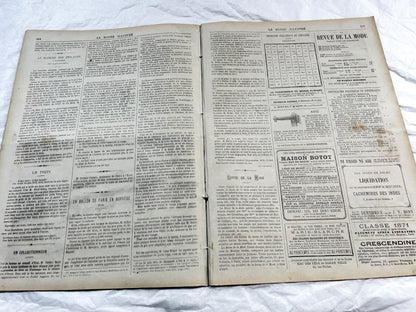 1870s - Stunning newspaper "Le monde illustré" with beautiful engravings - French newspaper from 1872 - 16 pages