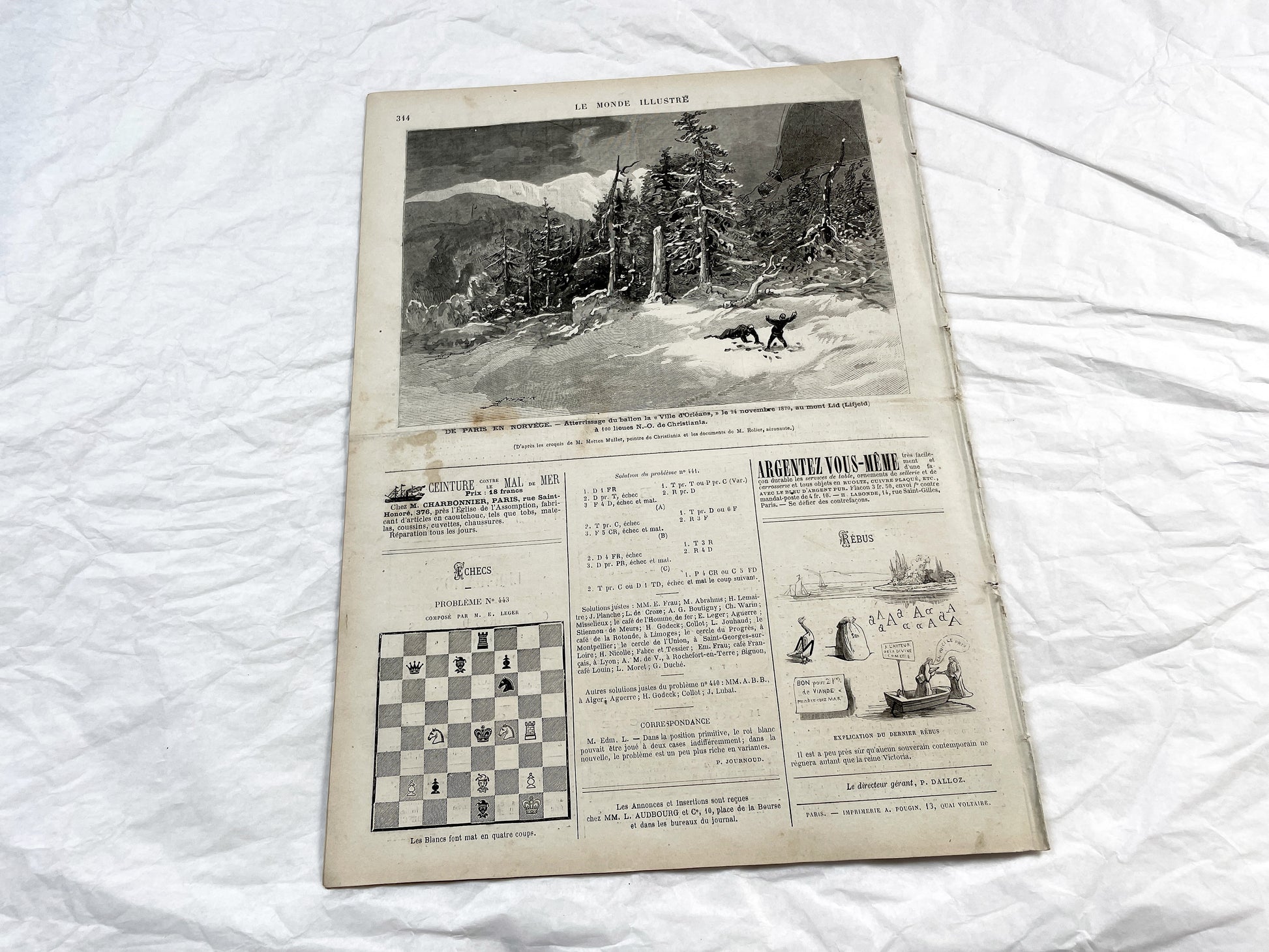 1870s - Stunning newspaper "Le monde illustré" with beautiful engravings - French newspaper from 1872 - 16 pages