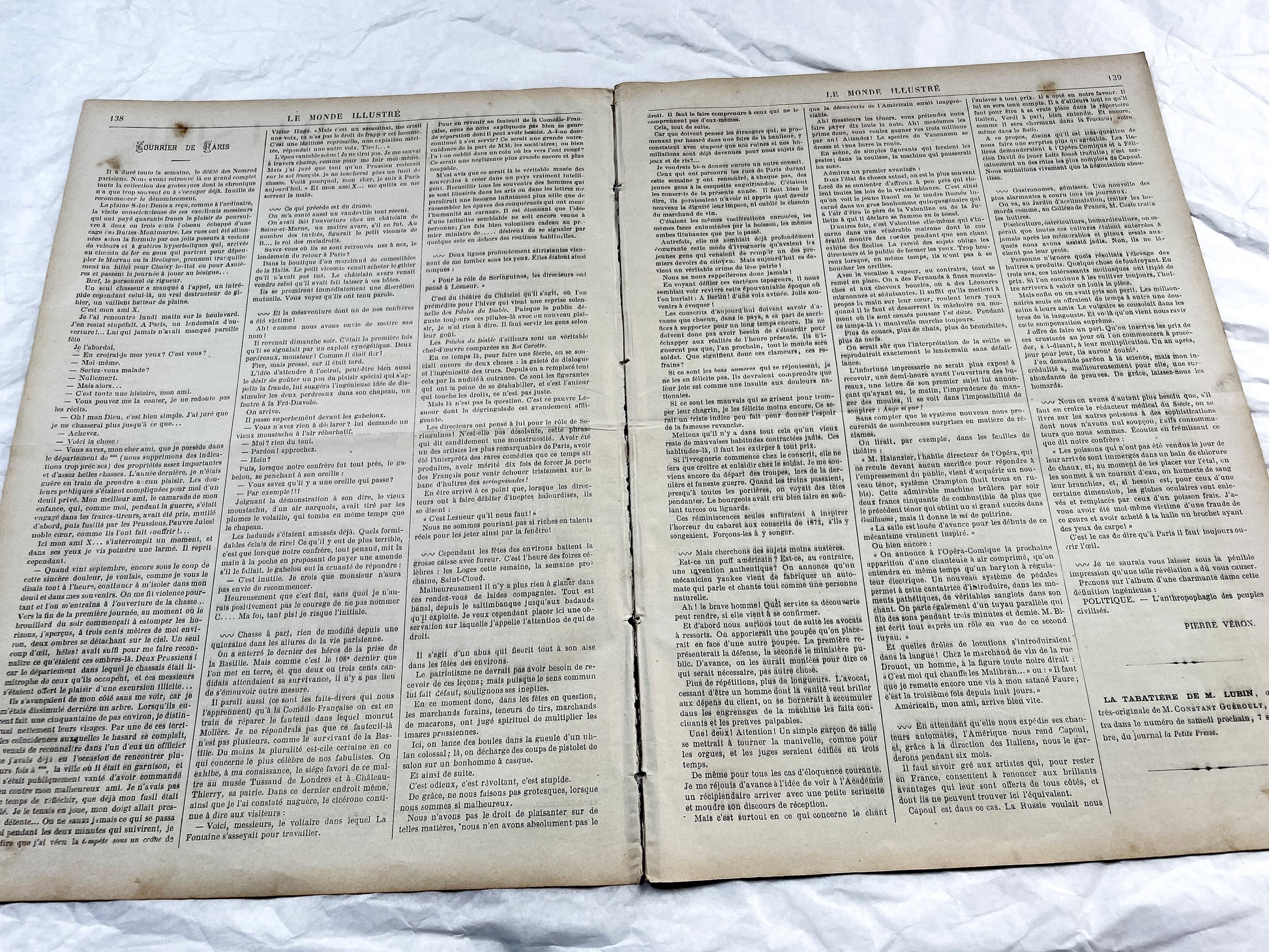 1870s - Stunning newspaper "Le monde illustré" with beautiful engravings - French newspaper from 1872 - 16 pages