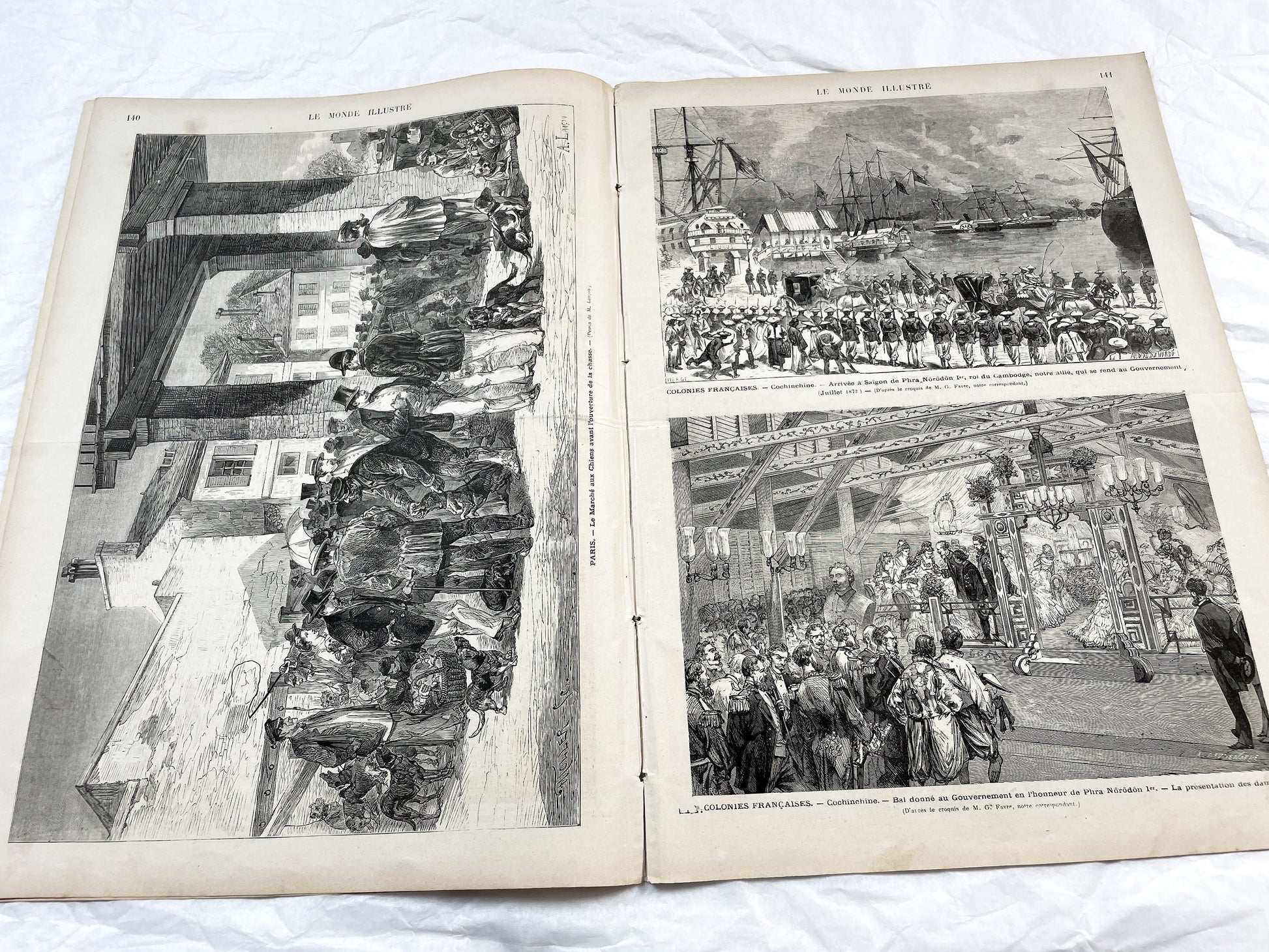 1870s - Stunning newspaper "Le monde illustré" with beautiful engravings - French newspaper from 1872 - 16 pages