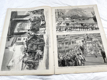 1870s - Stunning newspaper "Le monde illustré" with beautiful engravings - French newspaper from 1872 - 16 pages