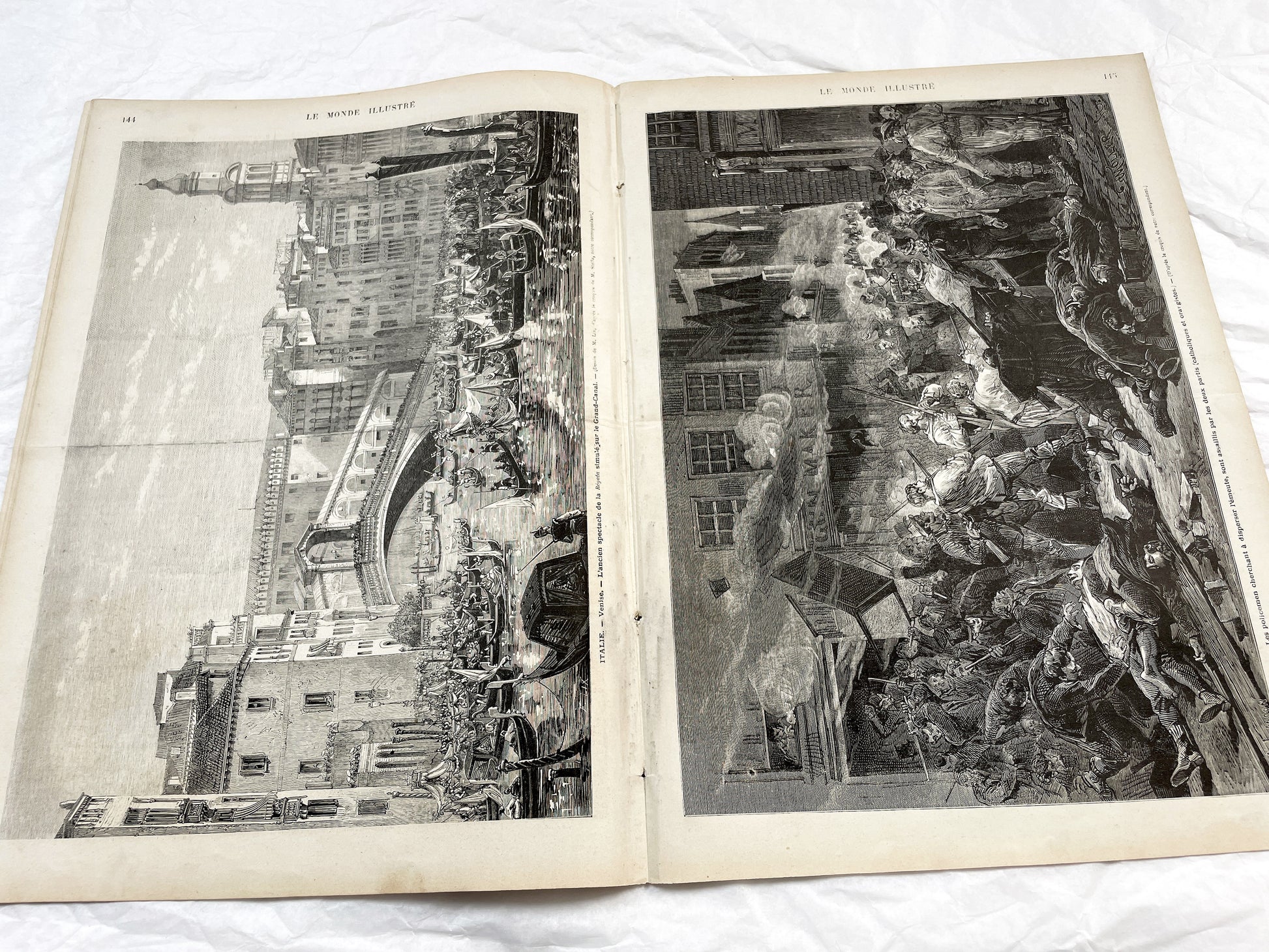 1870s - Stunning newspaper "Le monde illustré" with beautiful engravings - French newspaper from 1872 - 16 pages