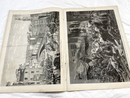 1870s - Stunning newspaper "Le monde illustré" with beautiful engravings - French newspaper from 1872 - 16 pages