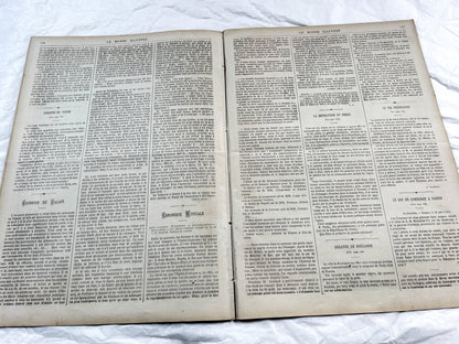 1870s - Stunning newspaper "Le monde illustré" with beautiful engravings - French newspaper from 1872 - 16 pages