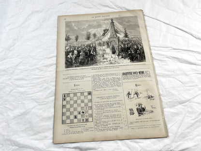 1870s - Stunning newspaper "Le monde illustré" with beautiful engravings - French newspaper from 1872 - 16 pages