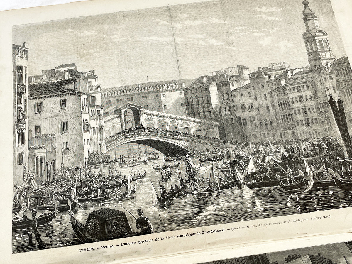 1870s - Stunning newspaper "Le monde illustré" with beautiful engravings - French newspaper from 1872 - 16 pages