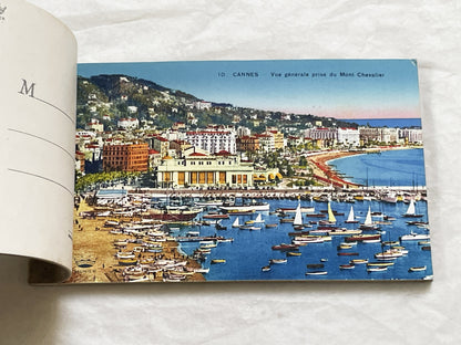 1920s - 15 Vintage Postcards - Folder - French Riviera Travel Souvenir - Côte d'Azur Scenery - Monaco - Cannes - Menton - Antibes