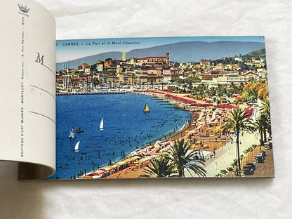1920s - 15 Vintage Postcards - Folder - French Riviera Travel Souvenir - Côte d'Azur Scenery - Monaco - Cannes - Menton - Antibes