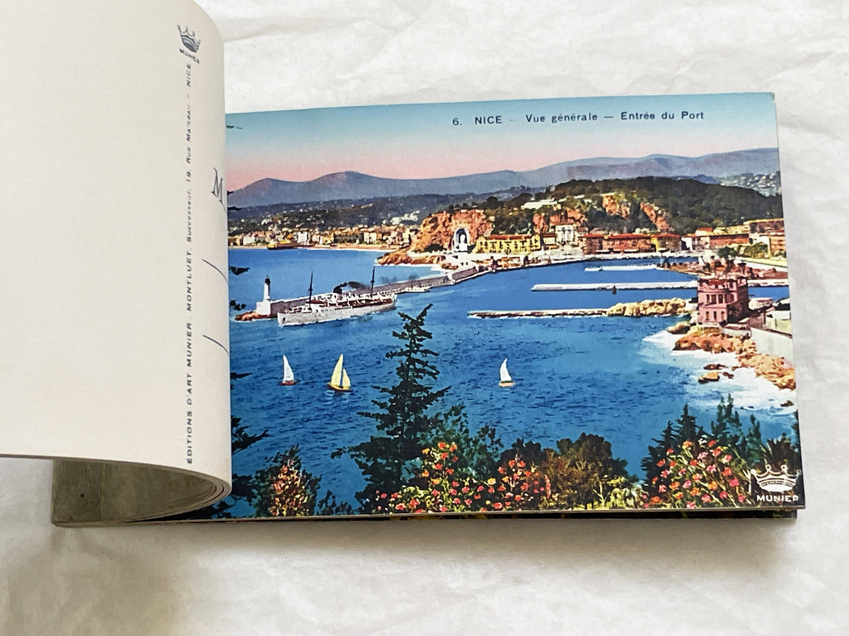 1920s - 15 Vintage Postcards - Folder - French Riviera Travel Souvenir - Côte d'Azur Scenery - Monaco - Cannes - Menton - Antibes