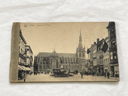 1910s - Vintage Liège Postcard Book - Historic Belgian Cityscape Views and Landmarks - Collectible European Travel Souvenir Album