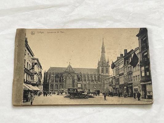 1910s - Vintage Liège Postcard Book - Historic Belgian Cityscape Views and Landmarks - Collectible European Travel Souvenir Album