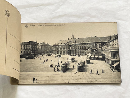 1910s - Vintage Liège Postcard Book - Historic Belgian Cityscape Views and Landmarks - Collectible European Travel Souvenir Album