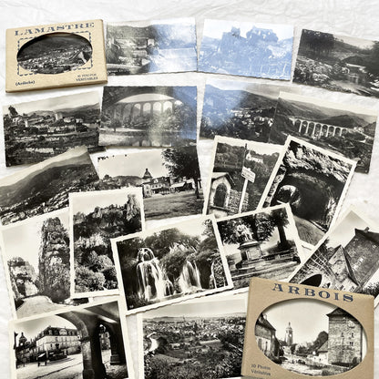 1930s - Vintage French Real Photo Postcard Sets - Lamastre & Arbois Views - Historic Travel Souvenirs - B&W Photography - European Heritage