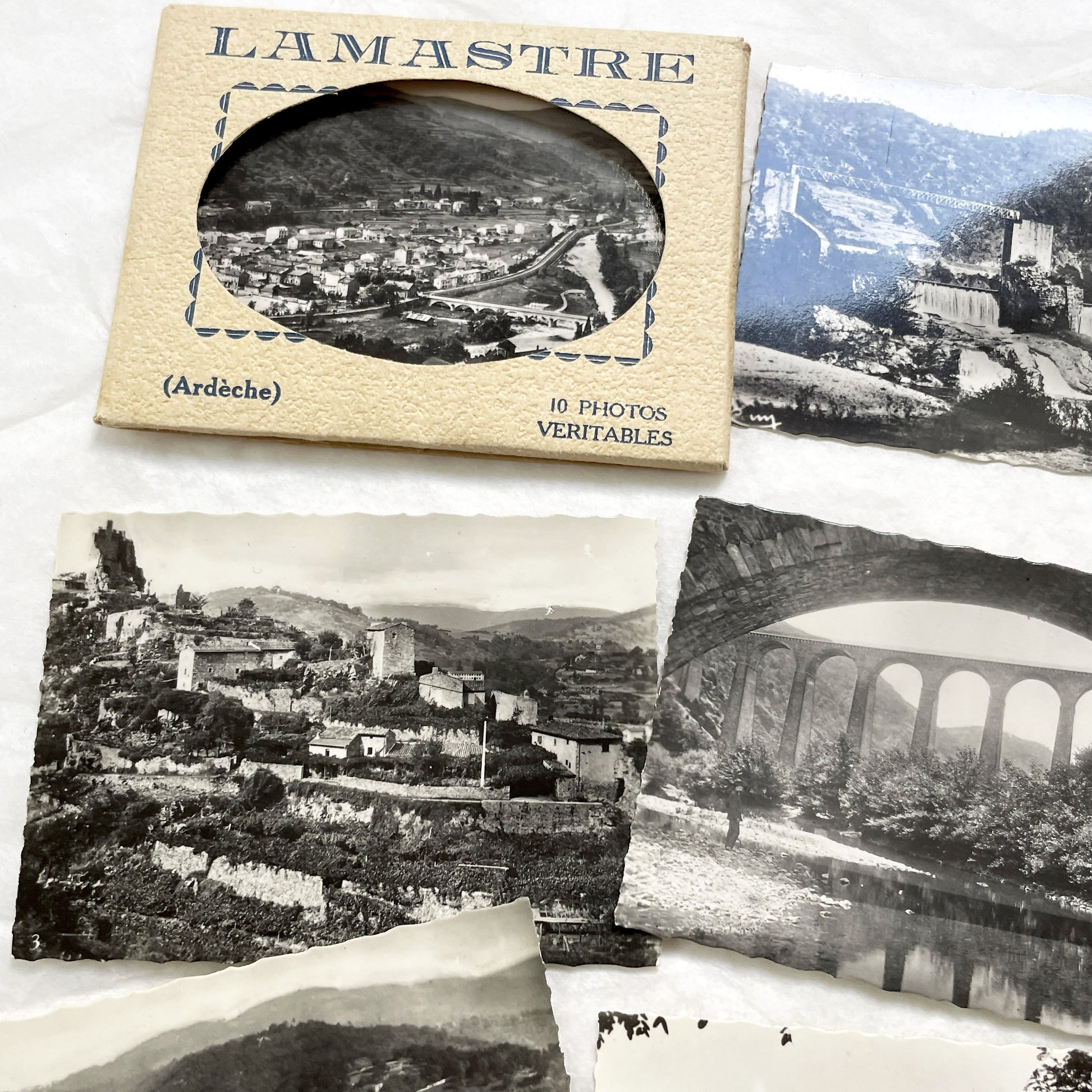 1930s - Vintage French Real Photo Postcard Sets - Lamastre & Arbois Views - Historic Travel Souvenirs - B&W Photography - European Heritage
