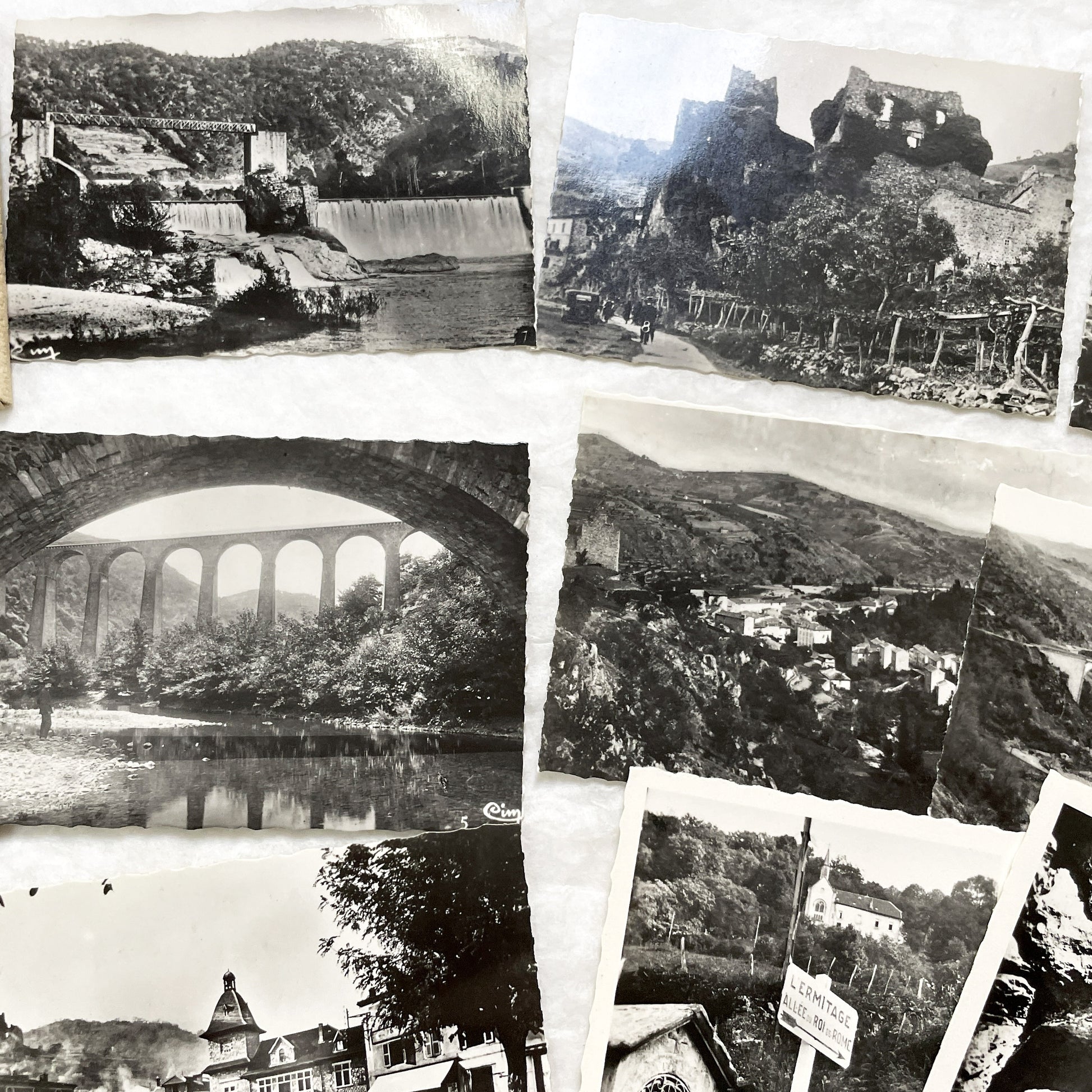 1930s - Vintage French Real Photo Postcard Sets - Lamastre & Arbois Views - Historic Travel Souvenirs - B&W Photography - European Heritage