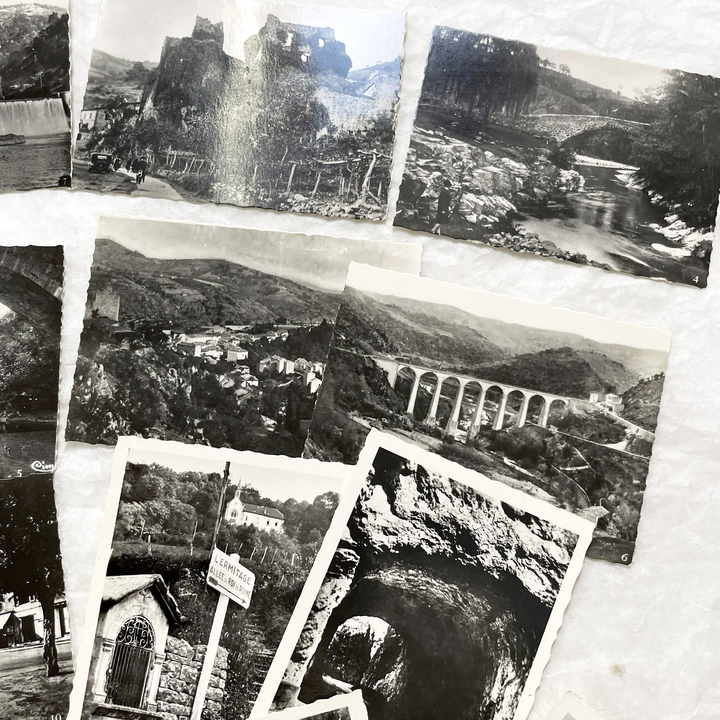 1930s - Vintage French Real Photo Postcard Sets - Lamastre & Arbois Views - Historic Travel Souvenirs - B&W Photography - European Heritage