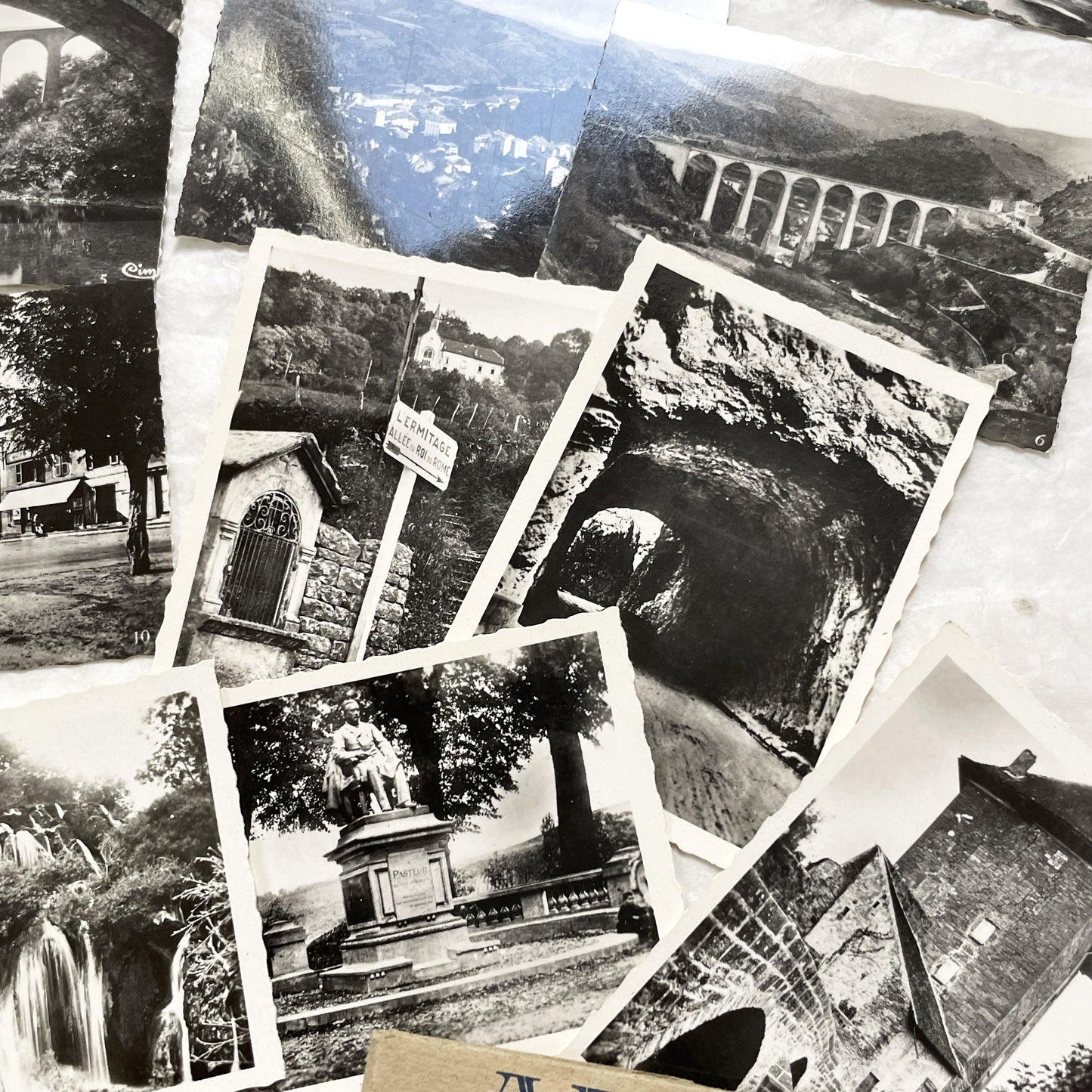 1930s - Vintage French Real Photo Postcard Sets - Lamastre & Arbois Views - Historic Travel Souvenirs - B&W Photography - European Heritage
