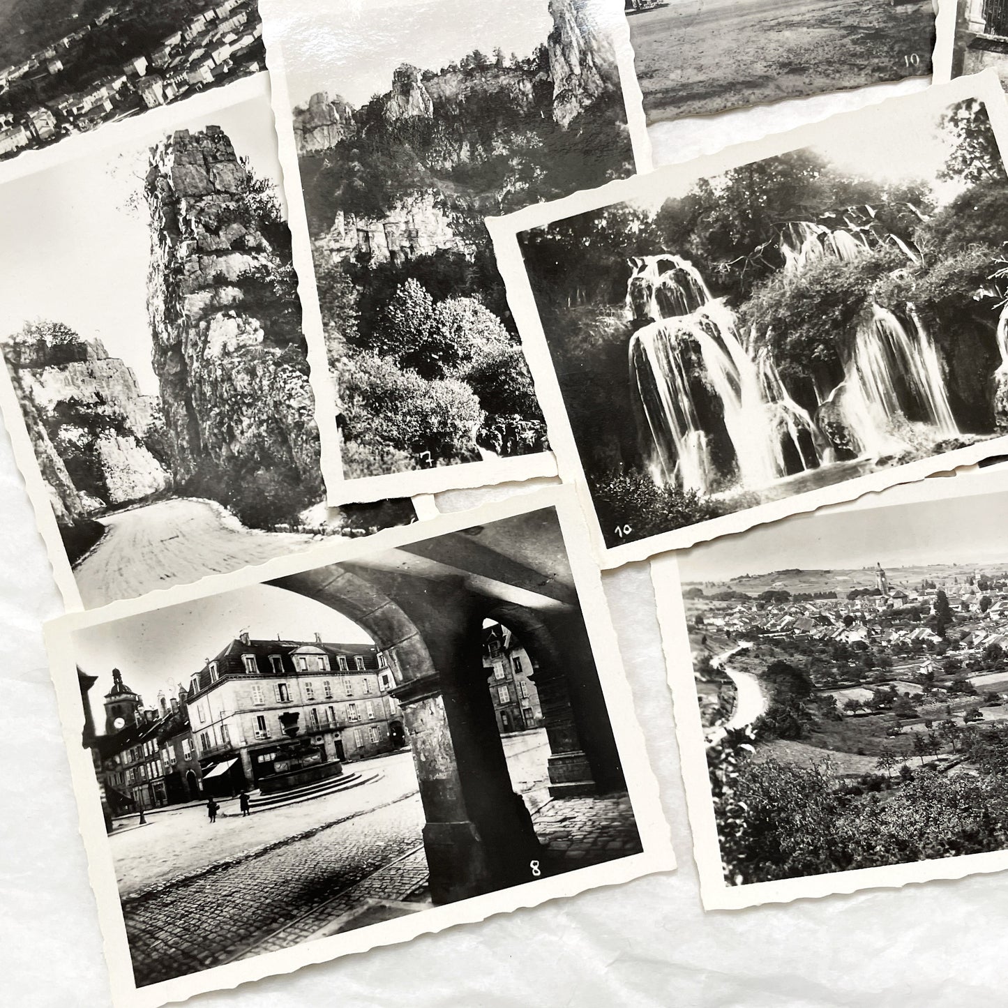 1930s - Vintage French Real Photo Postcard Sets - Lamastre & Arbois Views - Historic Travel Souvenirs - B&W Photography - European Heritage