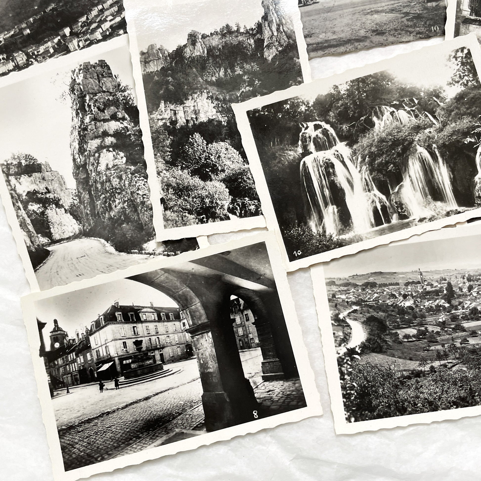1930s - Vintage French Real Photo Postcard Sets - Lamastre & Arbois Views - Historic Travel Souvenirs - B&W Photography - European Heritage