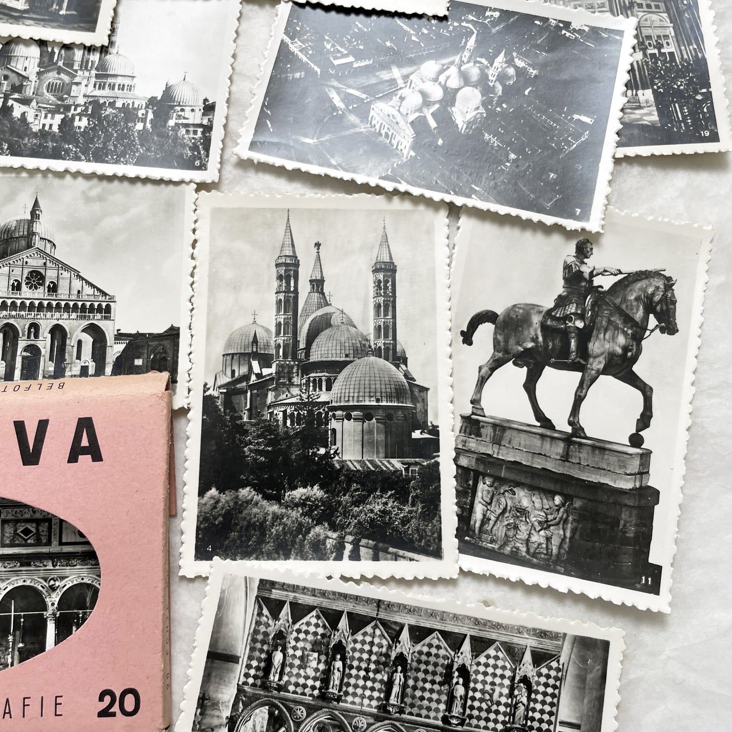1950s - Vintage Padova City Black and White Photo Collection - Italian Souvenir Photography Set - Historical Landmarks - Belfoto Milano