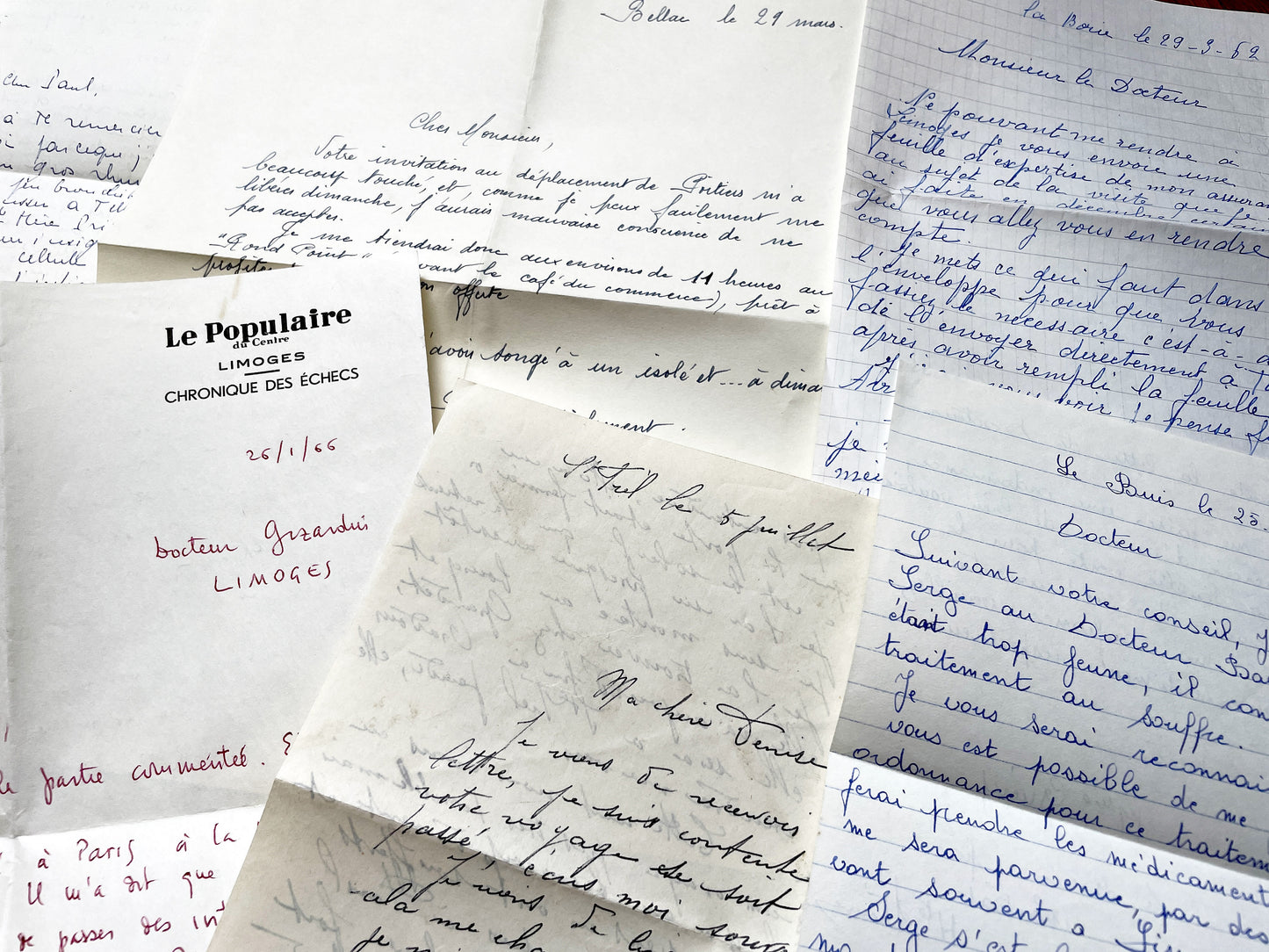 1960s - 20 letters sent to a French doctor during 1960s - The letters he received came from his family, other doctors or chess enthusiasts