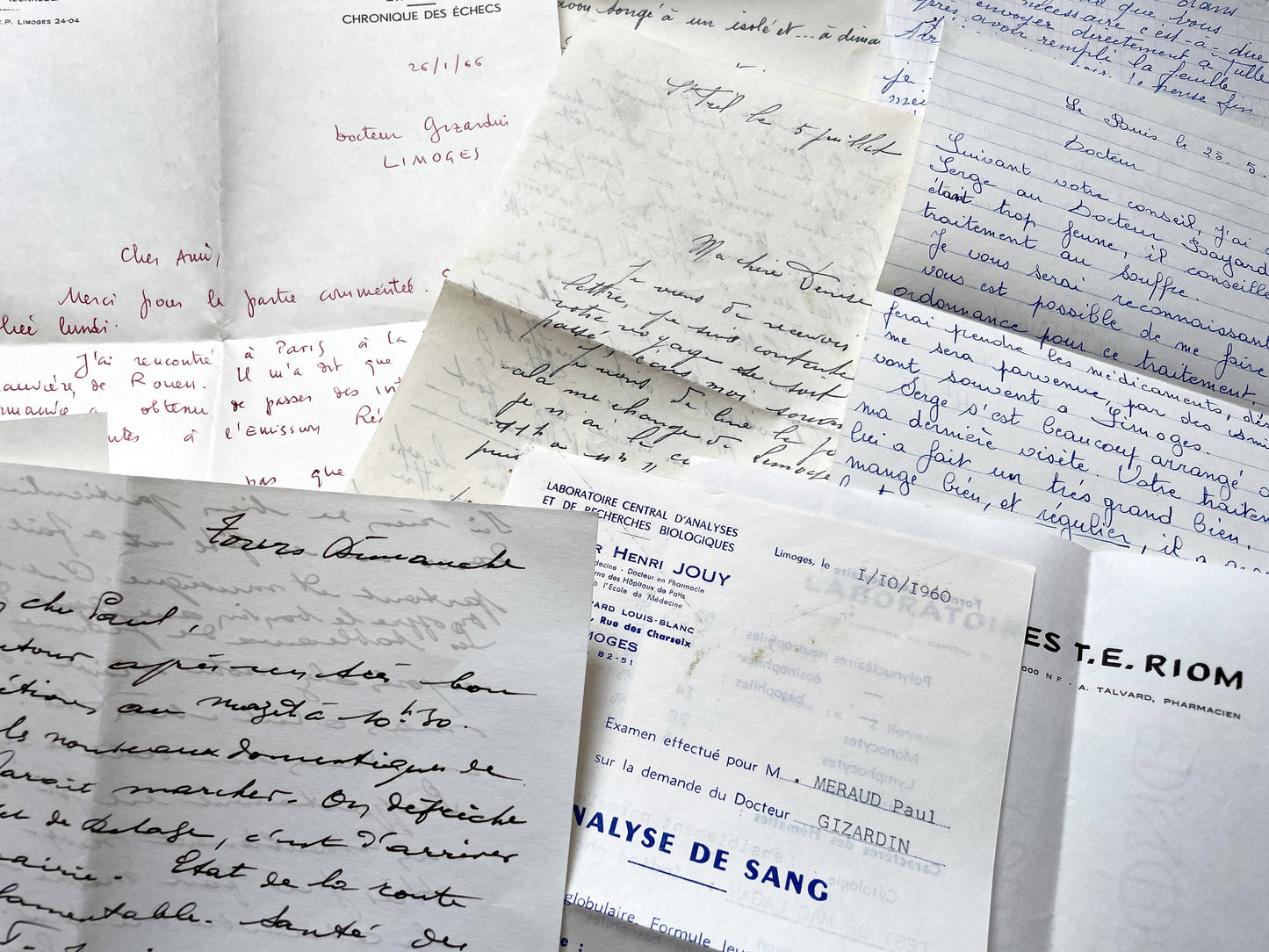 1960s - 20 letters sent to a French doctor during 1960s - The letters he received came from his family, other doctors or chess enthusiasts