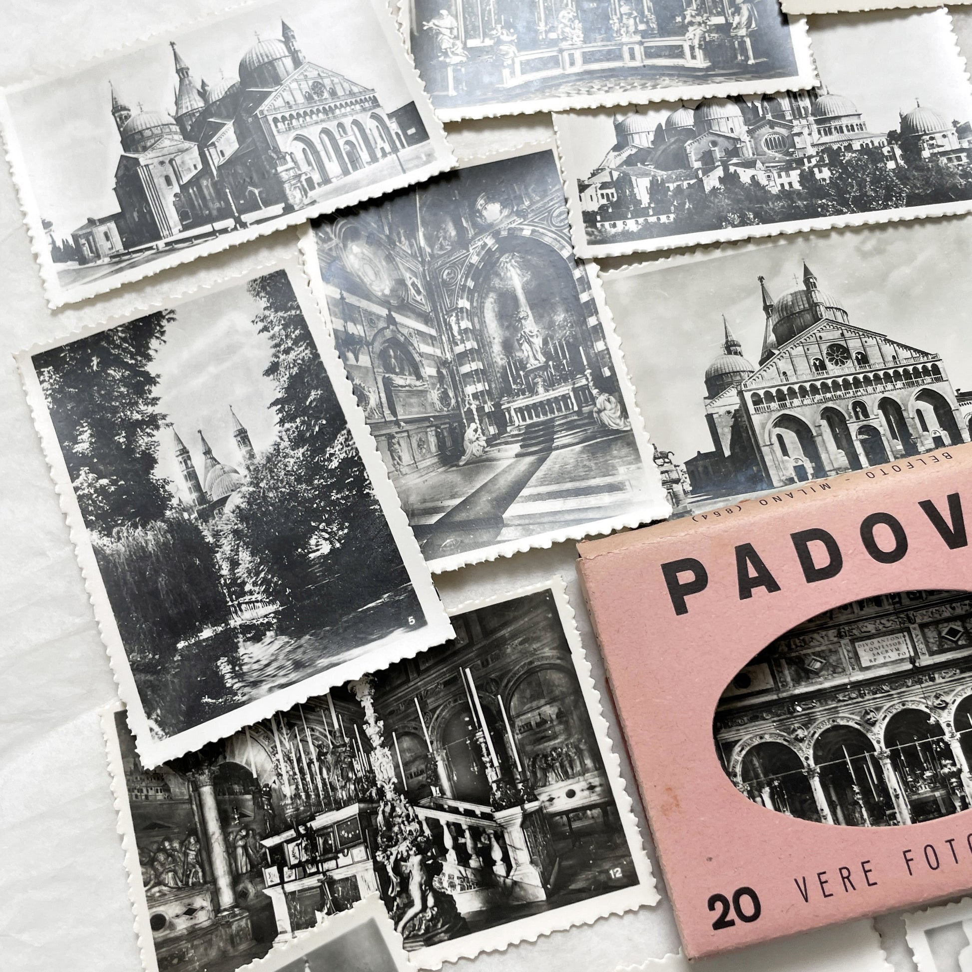 1950s - Vintage Padova City Black and White Photo Collection - Italian Souvenir Photography Set - Historical Landmarks - Belfoto Milano