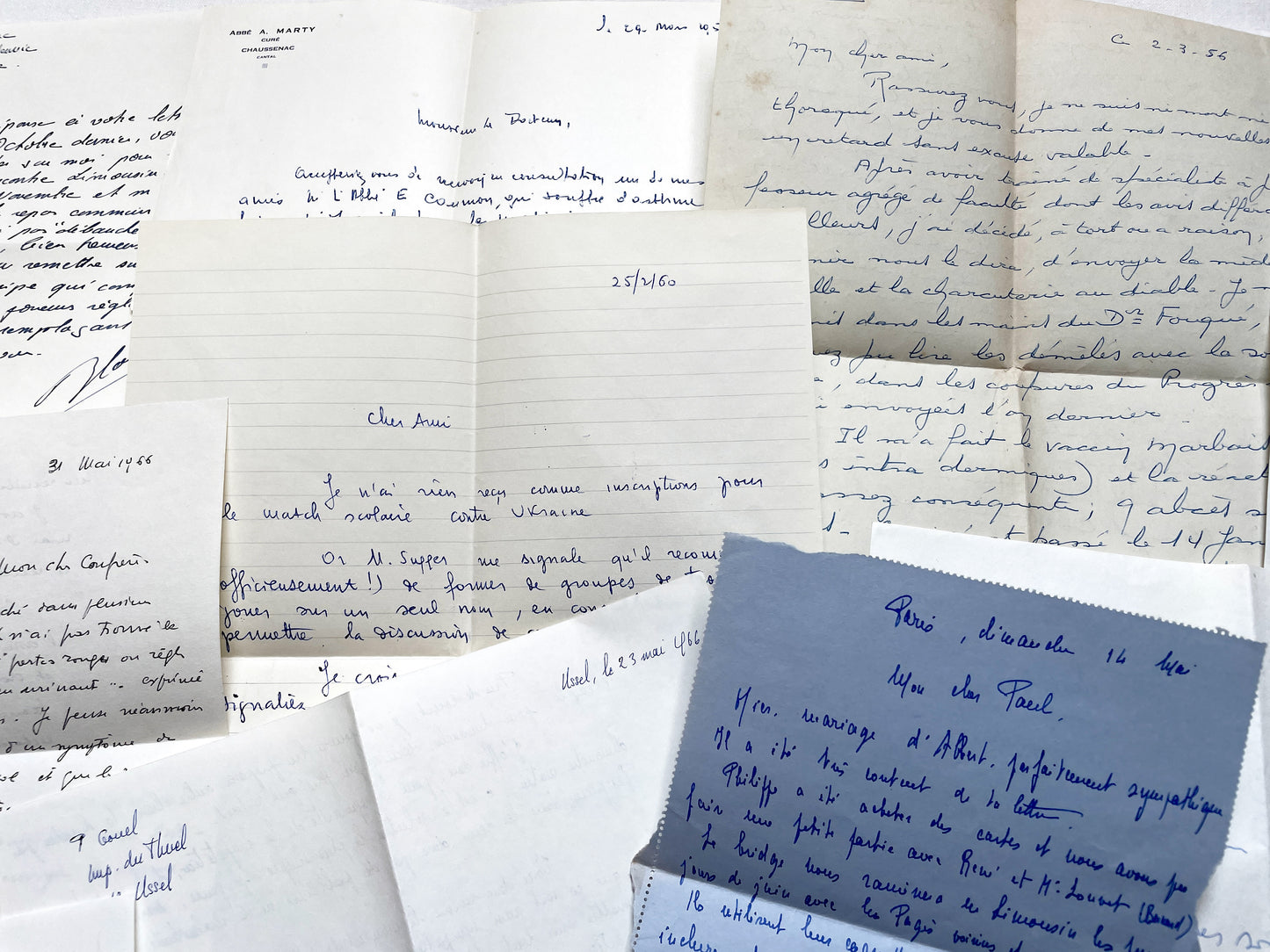 1960s - 20 letters sent to a French doctor during 1960s - The letters he received came from his family, other doctors or chess enthusiasts