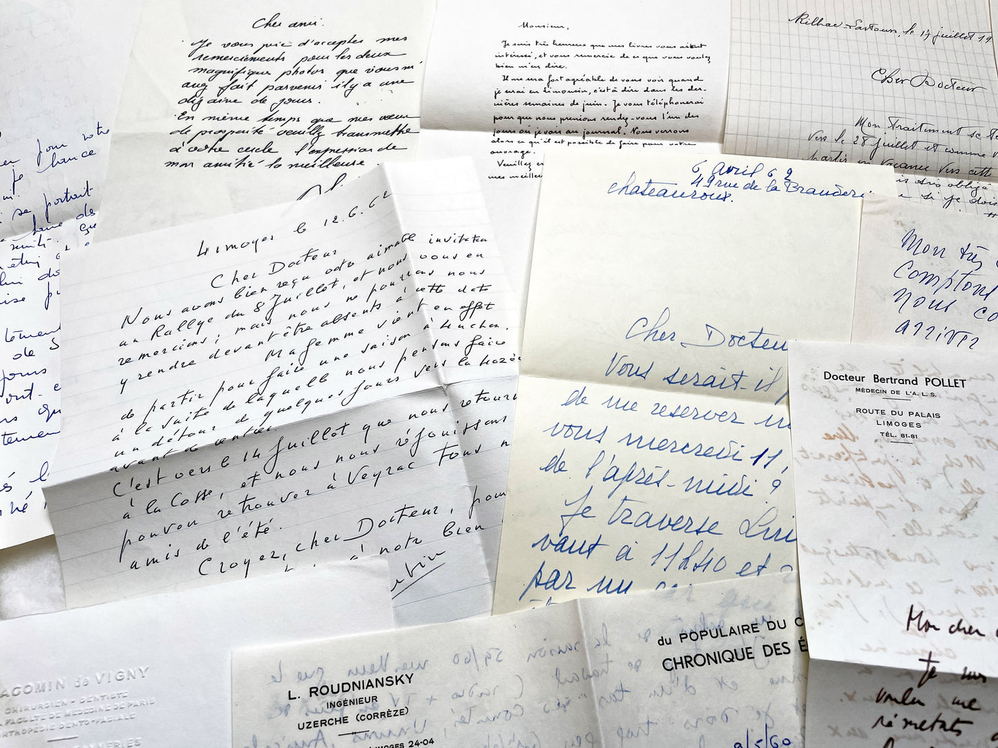 1960s - 20 letters sent to a French doctor during 1960s - The letters he received came from his family, other doctors or chess enthusiasts