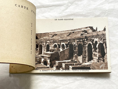 1920s - Vintage Nîmes Postcard Booklet - French Souvenir Album of Gard Landmarks - 12 Detachable Historical Photo Cards
