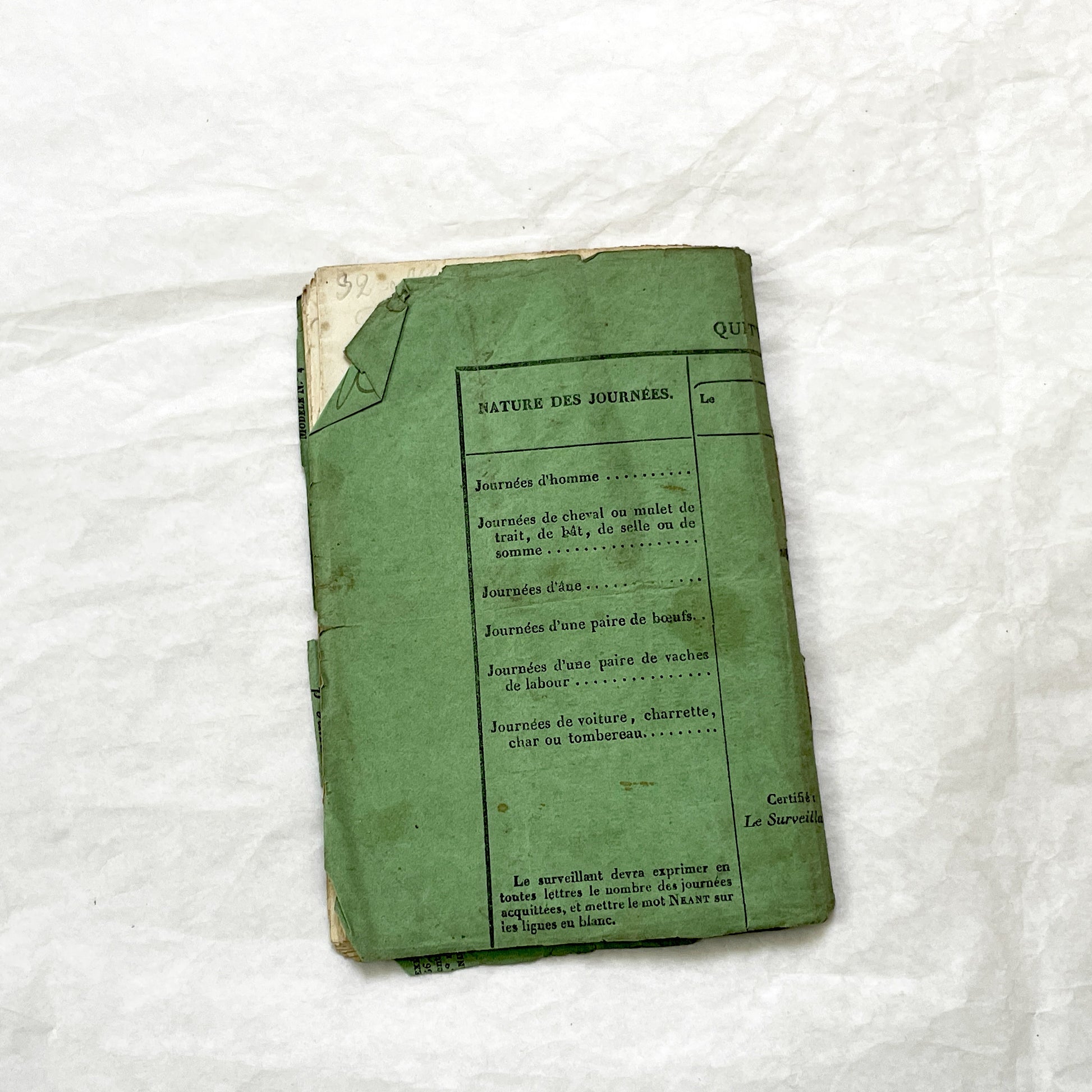 1850s - French Handwritten Ledger - Artisan’s Account Book - Rural Work & Daily Expenses - Antique Manuscript Journal