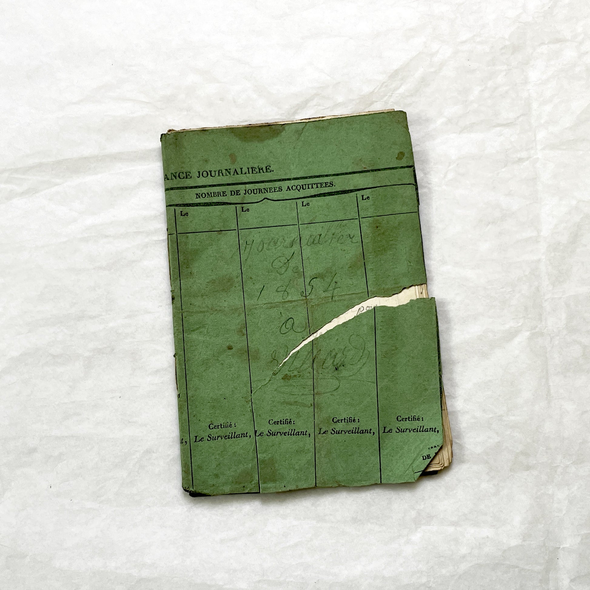 1850s - French Handwritten Ledger - Artisan’s Account Book - Rural Work & Daily Expenses - Antique Manuscript Journal