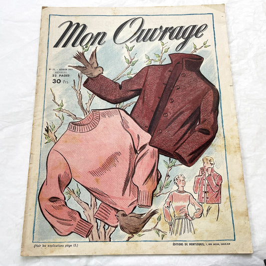 1950s - Vintage French Women's Craft Magazine Mon Ouvrage - Knitting Patterns - Embroidery Guides - Home Decor Ideas - Fashion & Lifestyle