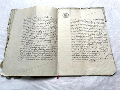 1900s French Notarial Act - Historical handwritten legal document with 'République Française' seal.