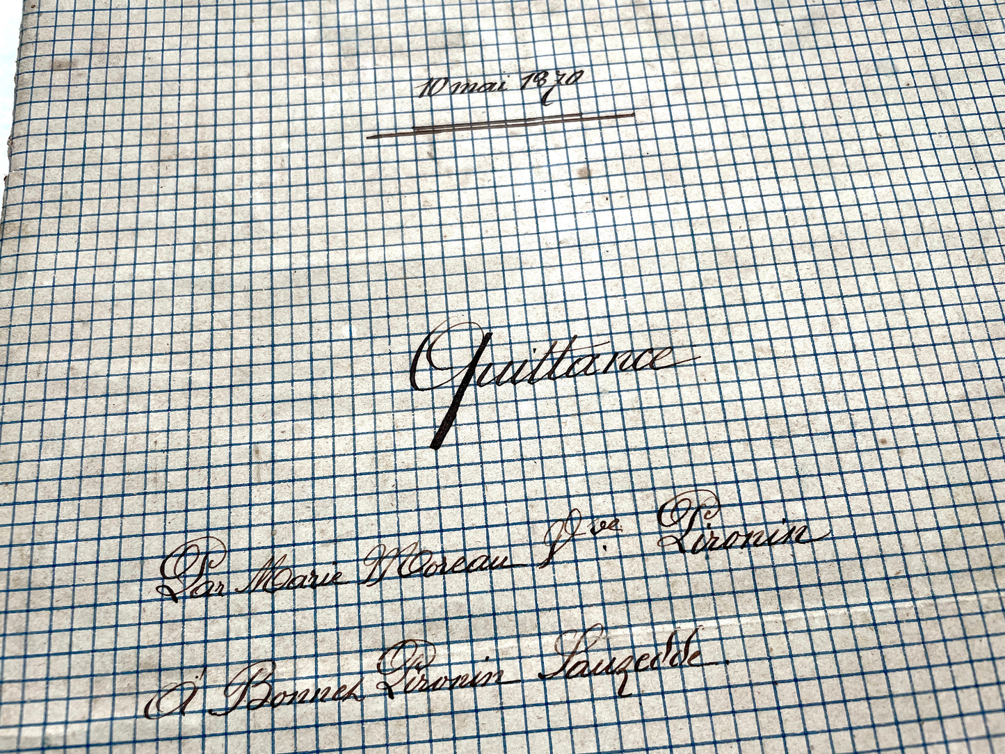 1870s French Notarial Act document with ornate handwritten script, Imperial stamp, and embossed seal.