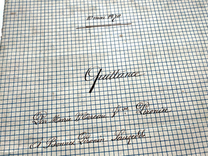 1870s French Notarial Act document with ornate handwritten script, Imperial stamp, and embossed seal.