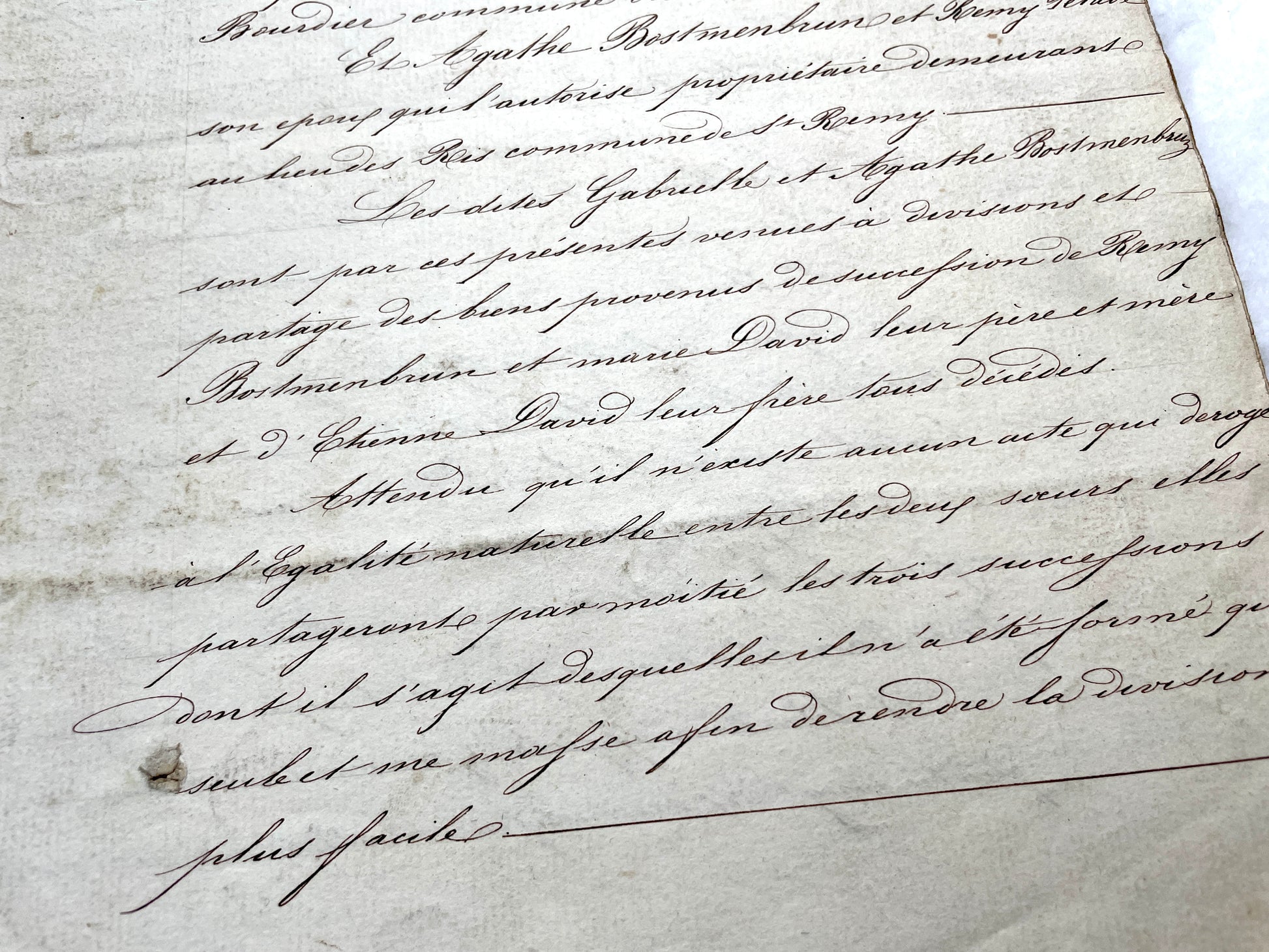 Mid 19th Century French Notarial Act from 1856 with elegant handwritten text and clear imperial stamp.