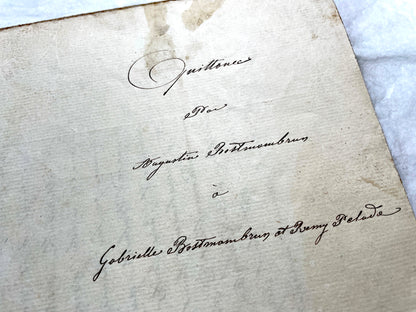 1850s French notarial act - handwritten legal document with imperial stamp and detailed script.