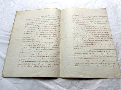 Early 19th Century French notarial act from 1839, featuring handwritten text and an Imperial tax stamp seal.