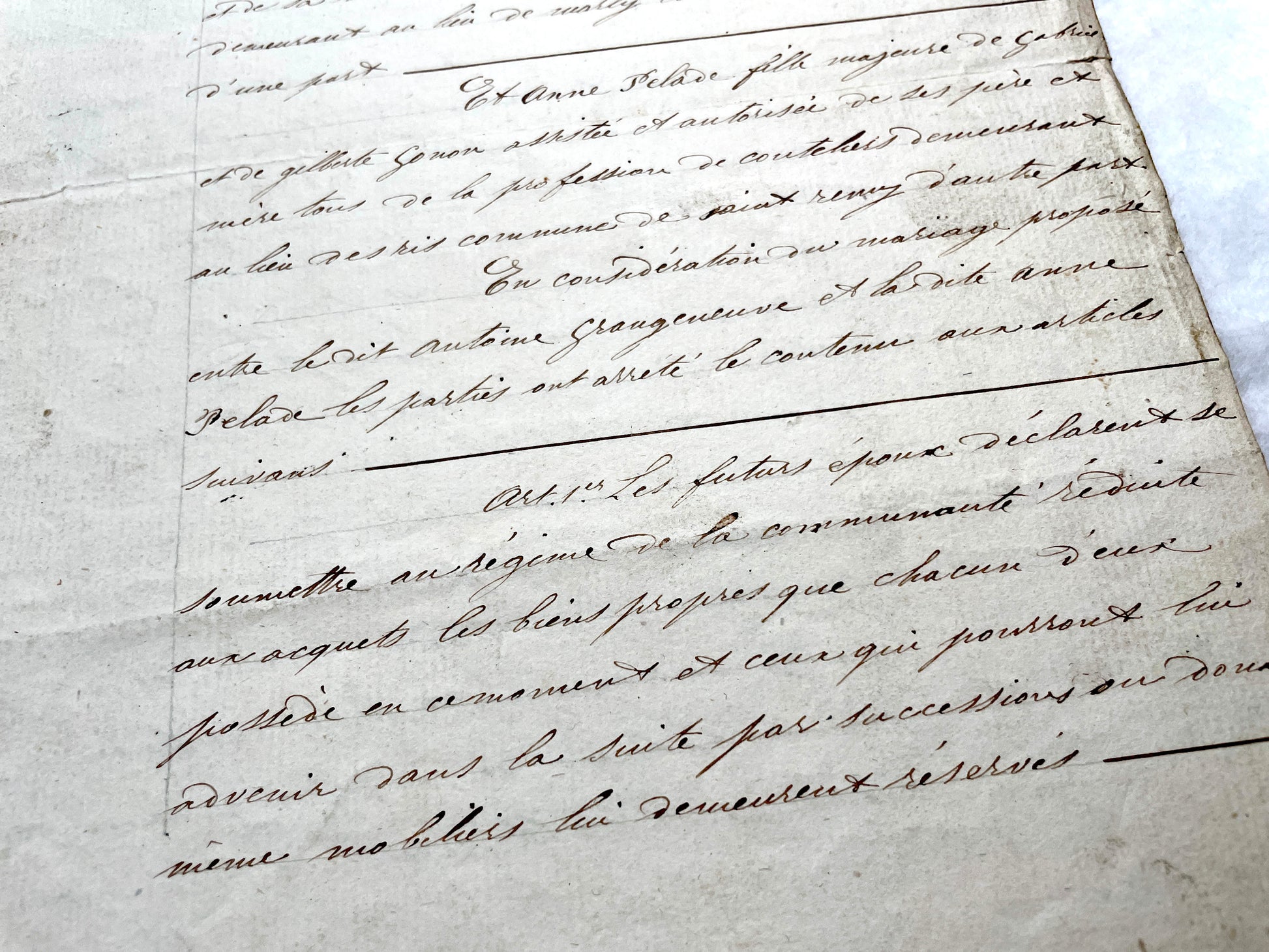 Early 19th Century French notarial act from 1839, featuring handwritten text and an Imperial tax stamp seal.